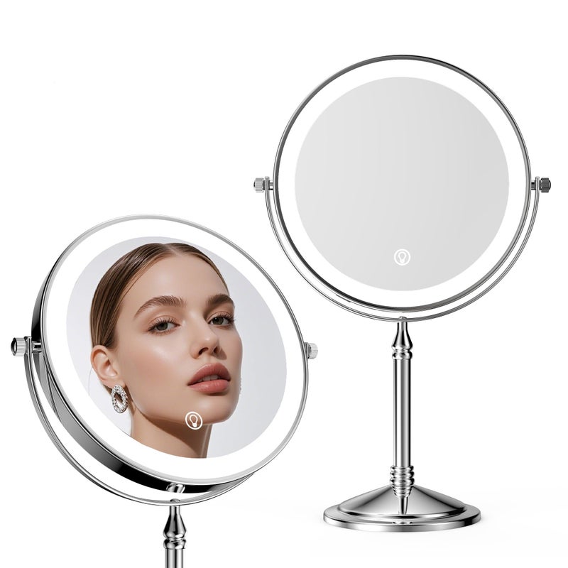 DOWRY Makeup Mirror 10x Magnification Vanity Mirror Tabletop Two-Sided Swivel Gifts for Women Wife Mom Teengirls Gold Finish(10X) - Image 1