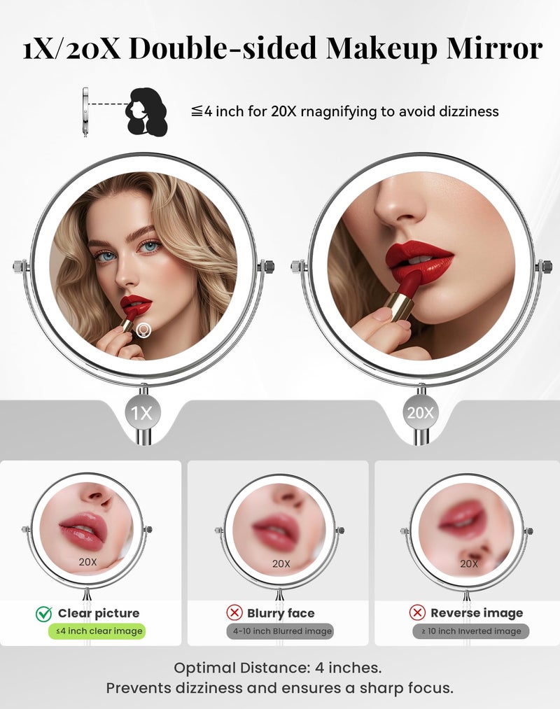 DOWRY Makeup Mirror 10x Magnification Vanity Mirror Tabletop Two-Sided Swivel Gifts for Women Wife Mom Teengirls Gold Finish(10X) - Image 4