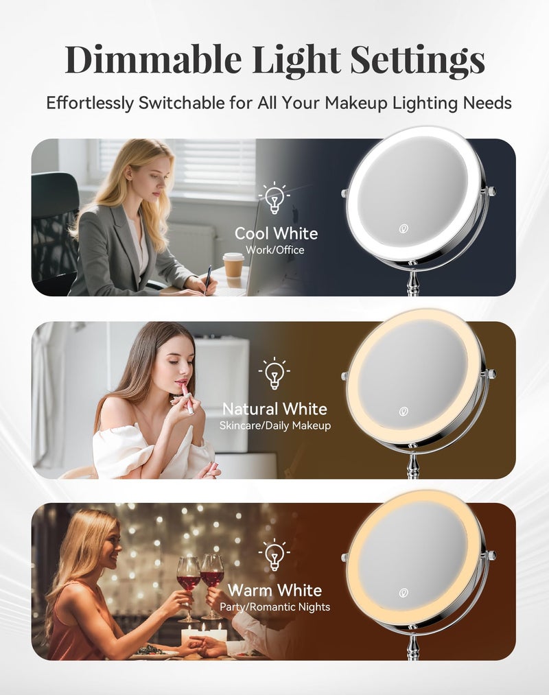 DOWRY Makeup Mirror 10x Magnification Vanity Mirror Tabletop Two-Sided Swivel Gifts for Women Wife Mom Teengirls Gold Finish(10X) - Image 2