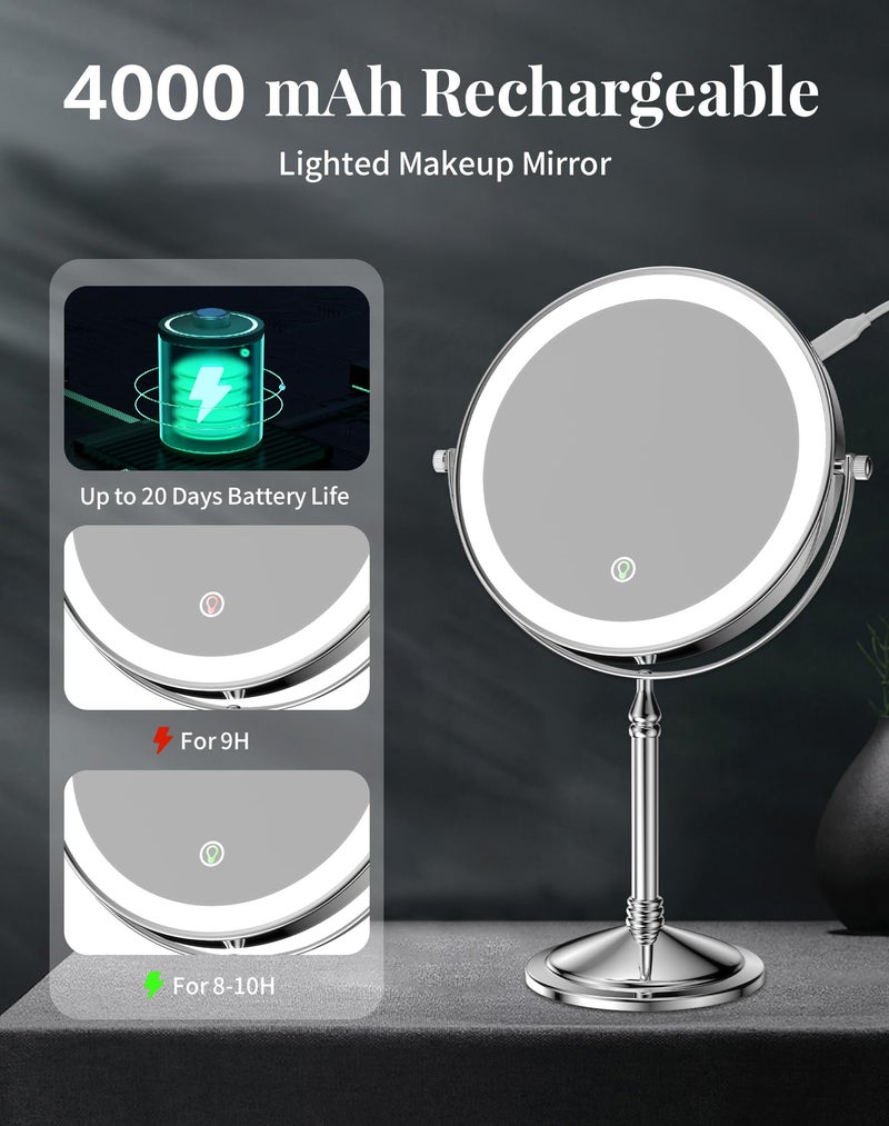DOWRY Makeup Mirror 10x Magnification Vanity Mirror Tabletop Two-Sided Swivel Gifts for Women Wife Mom Teengirls Gold Finish(10X) - Image 5