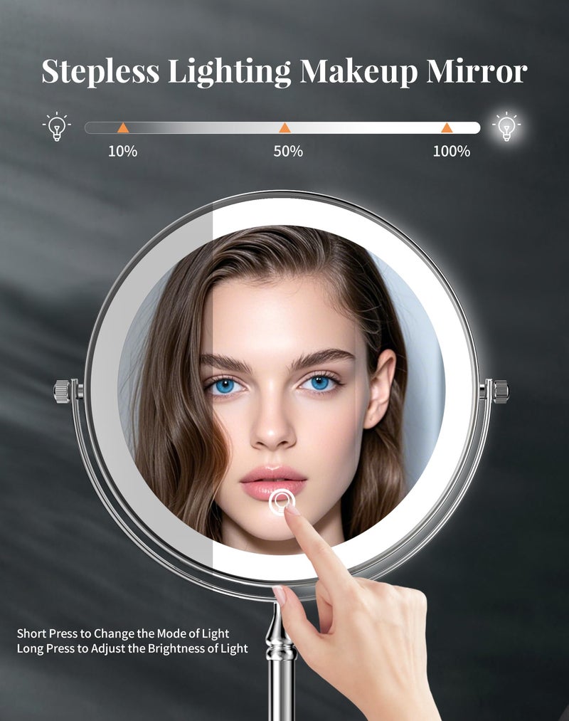 DOWRY Makeup Mirror 10x Magnification Vanity Mirror Tabletop Two-Sided Swivel Gifts for Women Wife Mom Teengirls Gold Finish(10X) - Image 3