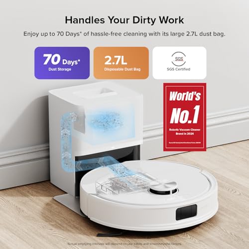 roborock Q10 S5+ Robot Vacuum and Mop, 10,000Pa Suction, Upgraded from Q8 max+, 70 Days Self-Emptying, Obstacle Avoidance, Sonic Mopping, Dual Anti-Tangle Design, Auto Mop Lifting, Ideal for Pet Hair - Image 2