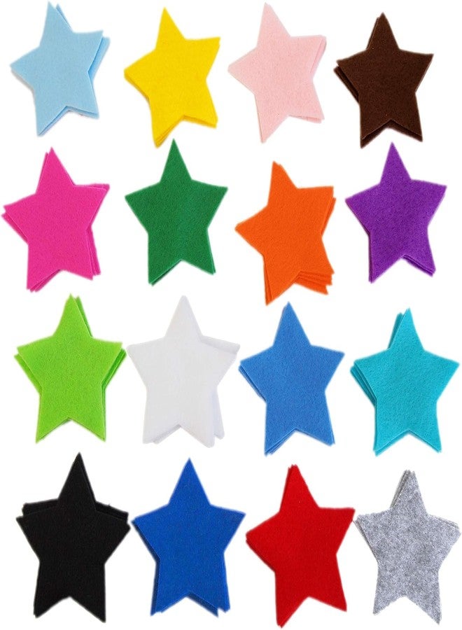 Incrizma Random Mixed Color Felt Patch Applique Felts Scrapbooking Sticker DIY Felt Pads Flowers Fabric for Sewing Accessories (Assorted - Star, 3 cm) - Image 1