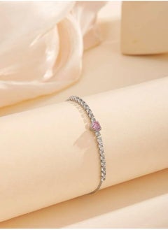 Luxury & Elegant Women's Silver Plated Bracelet Cubic Zirconia