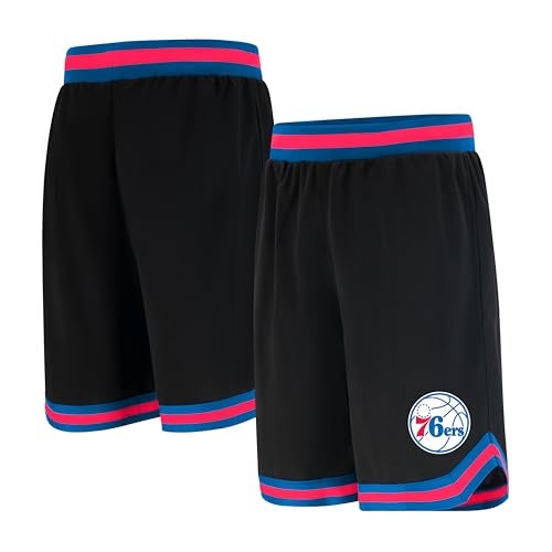 Ultra Game NBA Official Mens Active Knit Basketball Training Shorts Unisex Philadelphia 76ers Black XXLarge - Image 1