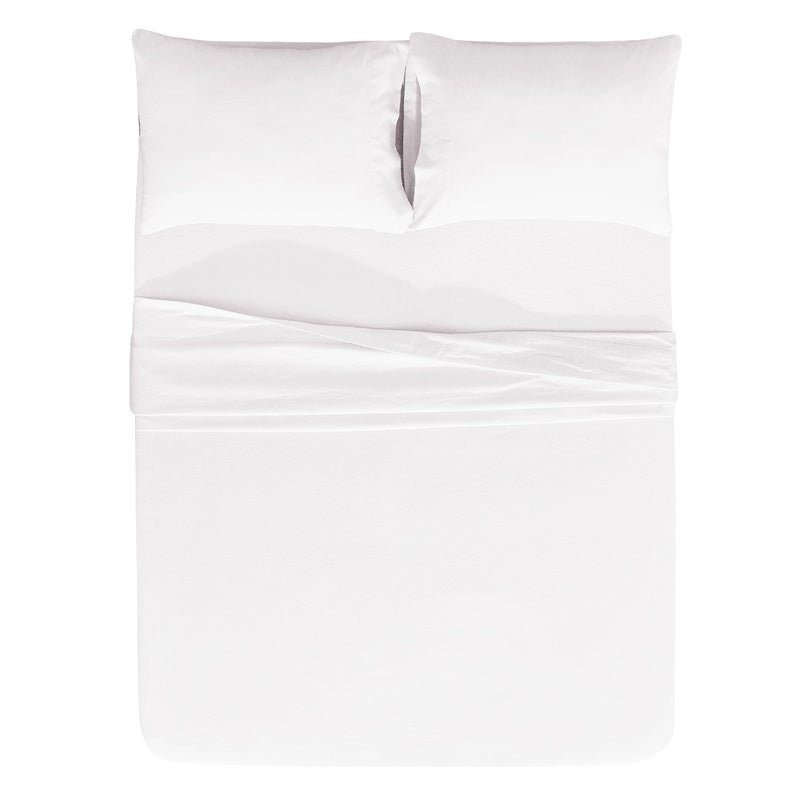 Sleepdown 100% Cotton Flannel Sheets Twin - Super Soft  Heavyweight  Double Brushed  Anti-Pill Flannel Twin Sheets - 16"" Deep Pocket Twin Fitted Sheets X2 Side Pockets (Twin  White) - Image 5