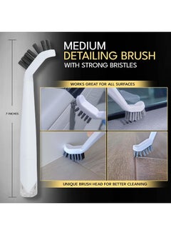 The Crown Choice The Crown Choice Grout Cleaning Brushes Set (3 Pack) – Deep Cleaner Small Multi-Purpose Scrub Brush Set with Stiff Nylon Bristles to Clean Corners, Spaces, Tile, Shower, Window, Door Track, Floors  - Image 5