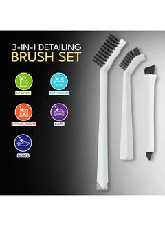The Crown Choice The Crown Choice Grout Cleaning Brushes Set (3 Pack) – Deep Cleaner Small Multi-Purpose Scrub Brush Set with Stiff Nylon Bristles to Clean Corners, Spaces, Tile, Shower, Window, Door Track, Floors  - Image 2
