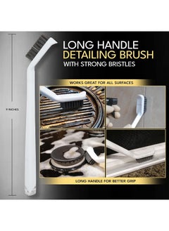 The Crown Choice The Crown Choice Grout Cleaning Brushes Set (3 Pack) – Deep Cleaner Small Multi-Purpose Scrub Brush Set with Stiff Nylon Bristles to Clean Corners, Spaces, Tile, Shower, Window, Door Track, Floors  - Image 4