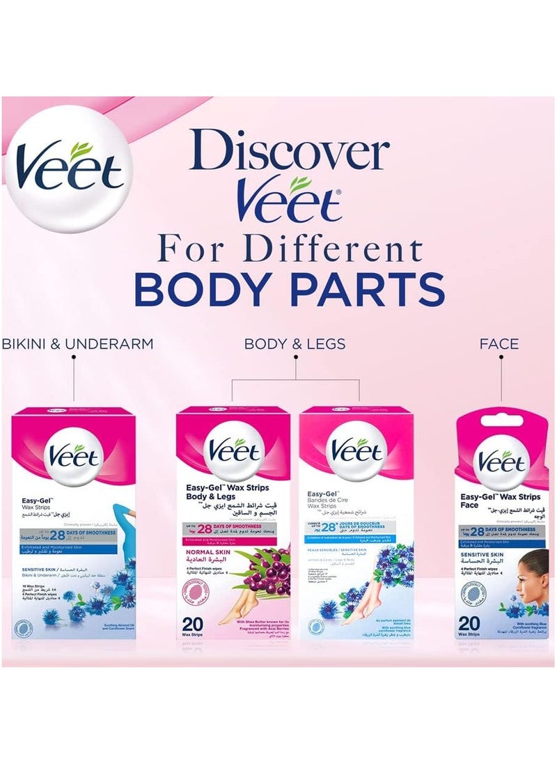 Veet Veet Hair Removal Wax Stripes For Sensitive Skin + Veet Hair Removal Wax Stripes For Face  - Image 2