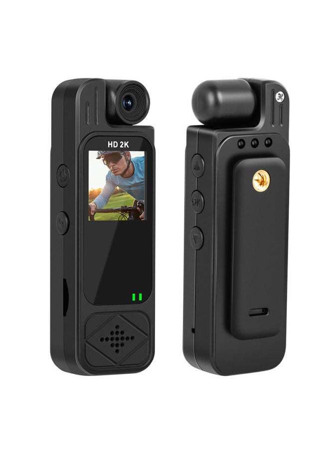 Generic Small Camera With Screen Pocket Portable Recorder Back Clip Camera HD Infrared Night Vision Portable Law Enforcement Instrument-Body Color:128g Memory Card  - Image 2