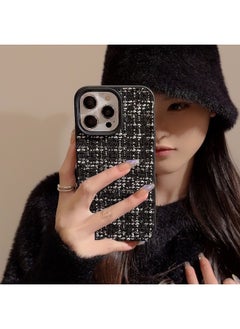 Black checkered velvet