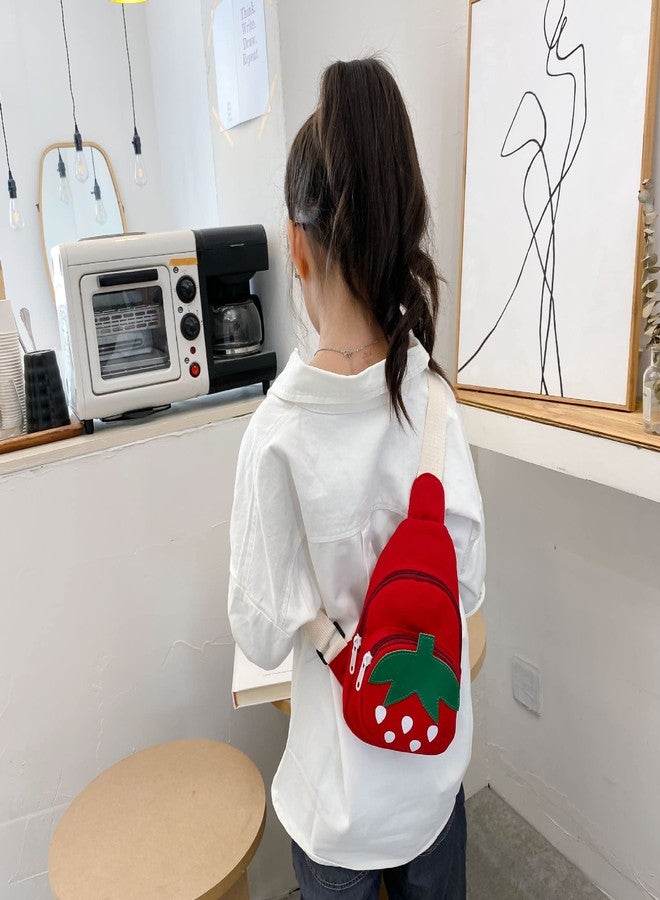 Hiflyer Small Sling Backpack, Rabbit Strawberry Design, Mini Backpack for Girls, Adjustable Shoulder Strap, Zipper Closure, 8x5x2 Inches, 0.2 liters - Image 2