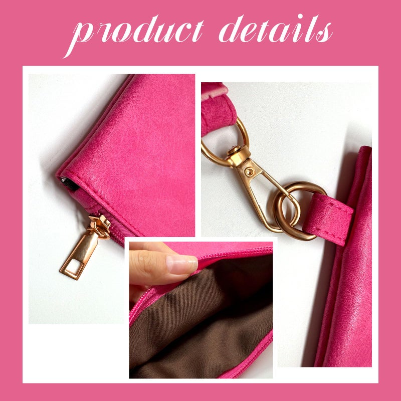 K.E.J. Clutch Purses for Women Wallet Wristlet Purses Hot Pink Wallet Small Purse Wristlet Handbags Zipper Purse for Women Ladies Christmas Gifts - Image 4
