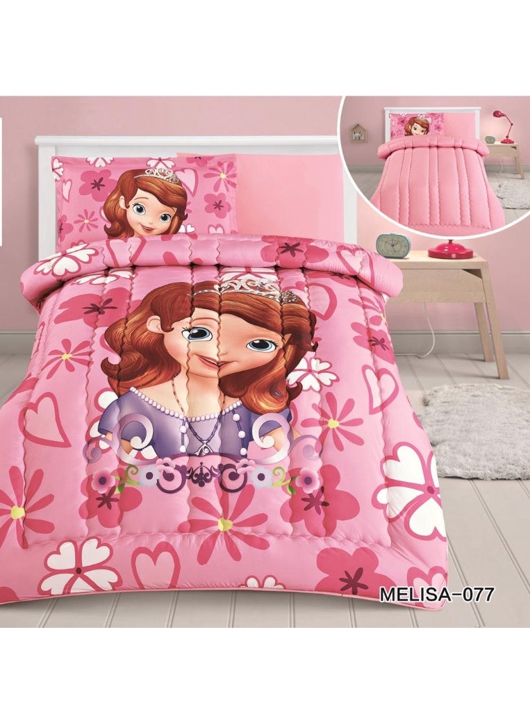 Red Rose Children's double-sided winter fur velvet bedspread, 3 pieces, quilt size 210*160 - Image 2