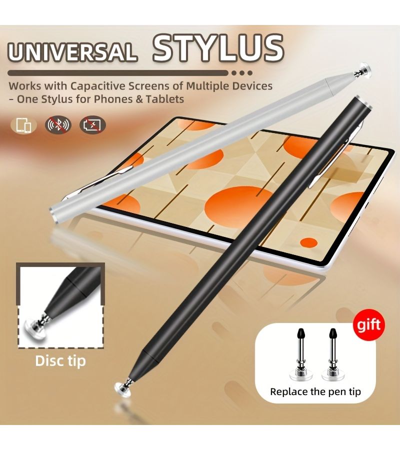 Silver Stylus Pen Compatible with iPad Xiaomi OPPO for Handwriting Drawing - Image 1