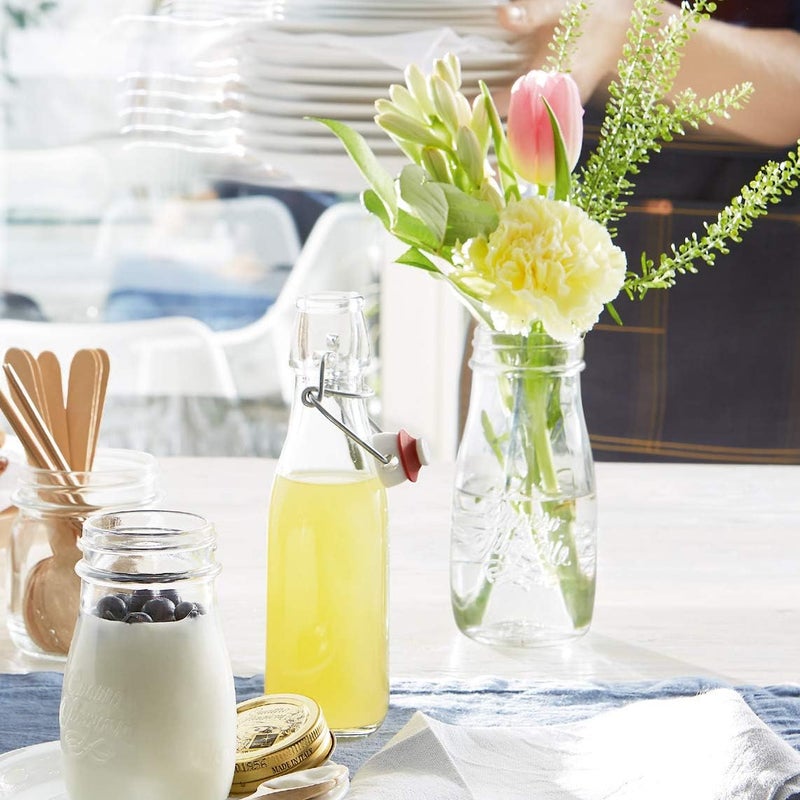 Bormioli Rocco Swing Bottle - 8.5 oz, Recyclable Glass with Airtight Seal - BPA-Free & Dishwasher Safe - Ideal for Infused Drinks, Juices, Oils - Leakproof, Odor Proof, Stain Proof Food Storage - Image 4