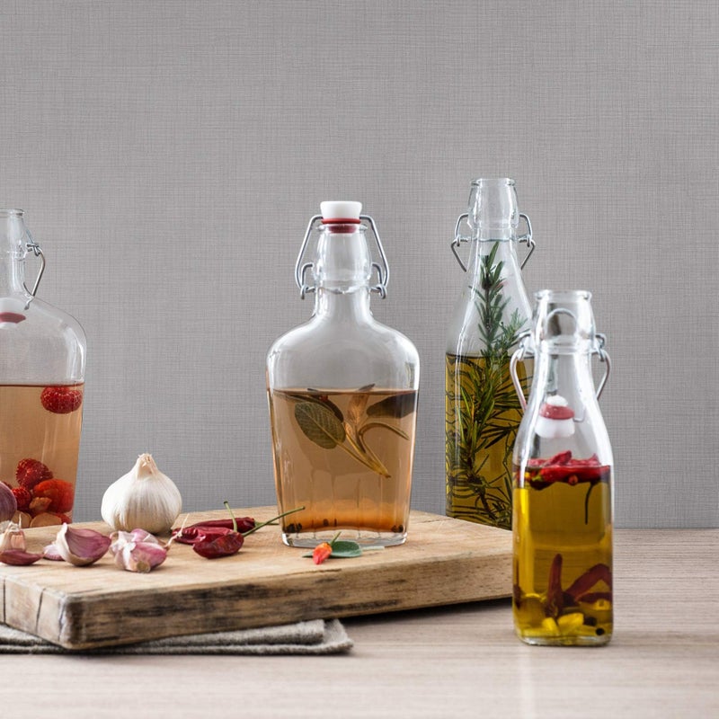 Bormioli Rocco Swing Bottle - 8.5 oz, Recyclable Glass with Airtight Seal - BPA-Free & Dishwasher Safe - Ideal for Infused Drinks, Juices, Oils - Leakproof, Odor Proof, Stain Proof Food Storage - Image 2