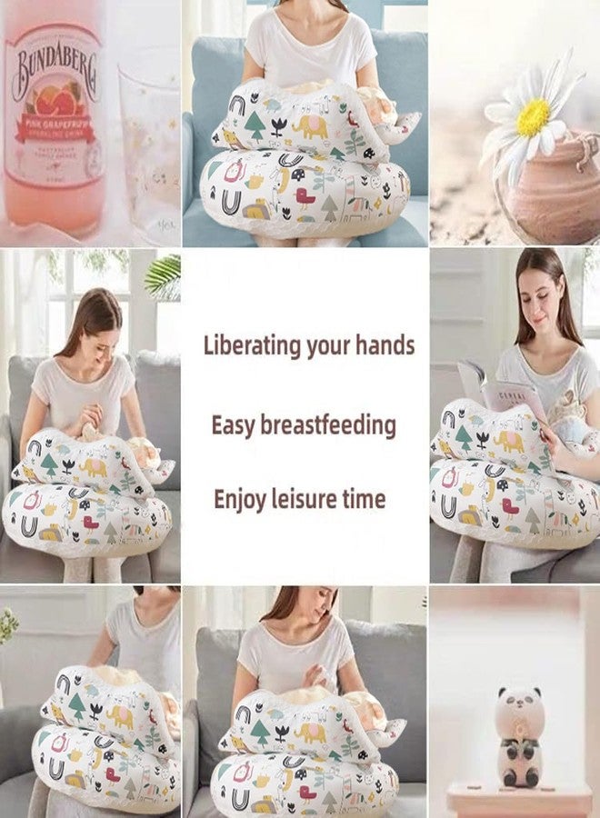 Proliva وسادة بروليفا للرضاعة الطبيعية للأطفال حديثي الولادة مع غطاء قابل للفصل، وسادة الرضاعة الطبيعية ووسادة الأمومة، مجموعة دعم لوسادة الرضاعة الطبيعية للطفل، وسادة للجانب والظهر (Cartoon-U3-X) - Image 5