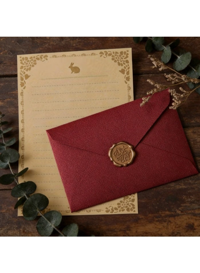 Hirospace Luxury Linen Envelope Kit - 16 PCS Set with Wax Seals, Thick Envelopes & Paper for Handwritten Letters & Cards - Image 1