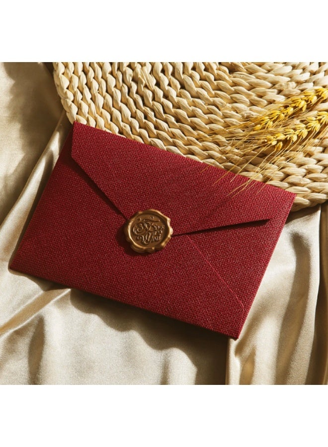 Hirospace Luxury Linen Envelope Kit - 16 PCS Set with Wax Seals, Thick Envelopes & Paper for Handwritten Letters & Cards - Image 5