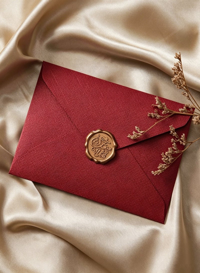 Hirospace Luxury Linen Envelope Kit - 16 PCS Set with Wax Seals, Thick Envelopes & Paper for Handwritten Letters & Cards - Image 4