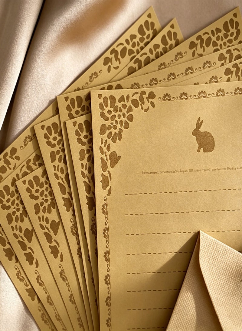 Hirospace Luxury Linen Envelope Kit - 16 PCS Set with Wax Seals, Thick Envelopes & Paper for Handwritten Letters & Cards - Image 3