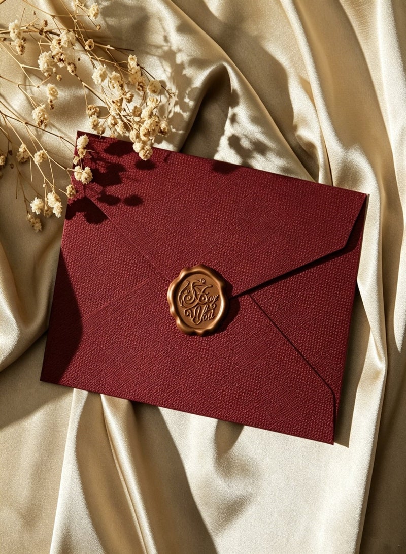 Hirospace Luxury Linen Envelope Kit - 16 PCS Set with Wax Seals, Thick Envelopes & Paper for Handwritten Letters & Cards - Image 5