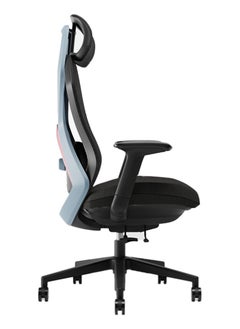 AFTERWORK AFTERWORK Infinity Gaming Chair – 2D Headrest, 2D Armrests, Sliding Molded Seat, Lumbar Height Adjustment, 5-Position Tilt Lock – Black & Light Blue Gaming Chair  - Image 3