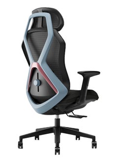 AFTERWORK AFTERWORK Infinity Gaming Chair – 2D Headrest, 2D Armrests, Sliding Molded Seat, Lumbar Height Adjustment, 5-Position Tilt Lock – Black & Light Blue Gaming Chair  - Image 2