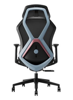 AFTERWORK AFTERWORK Infinity Gaming Chair – 2D Headrest, 2D Armrests, Sliding Molded Seat, Lumbar Height Adjustment, 5-Position Tilt Lock – Black & Light Blue Gaming Chair  - Image 1