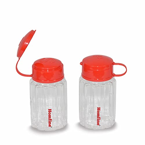 Homfine® Salt & Pepper Shaker Set of 2Pcs BPA Free Food Grade Strong Plastic Material for Dining Table, Kitchen Daily Use (Color May Vary, 1Set) - Image 1