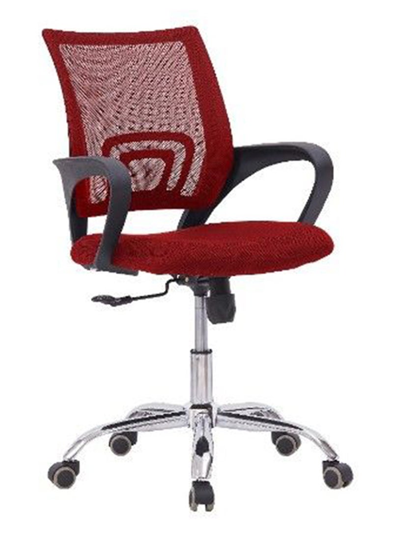 Mahmayi كرسي Mahmayi Sleekline 69001 ذو الظهر المنخفض باللون الأحمر الشبكي للأماكن متعددة الأغراض مثل المنازل والمكاتب وقاعات المؤتمرات. - Image 1