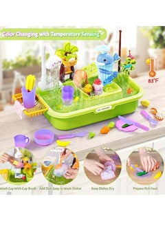 M MIAOYAN Toddler Sand Water Table Toy with Electric Water Pump, Kids Sand Water with Faucet/Food Accessories/Fishing Toy, Fishing Toys for Kids, Beach Toys  - Image 2