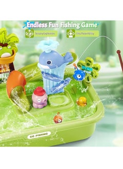 M MIAOYAN Toddler Sand Water Table Toy with Electric Water Pump, Kids Sand Water with Faucet/Food Accessories/Fishing Toy, Fishing Toys for Kids, Beach Toys  - Image 3