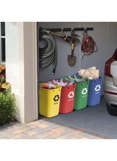 Acrimet Wastebasket Bin for Recycling 24L Made of Plastic Metal Yellow Paper Blue Glass Green Plastic Red Set of 4  - Image 5