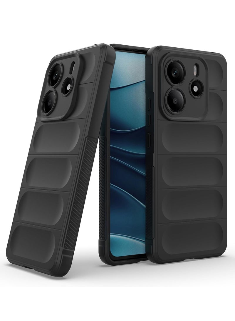 Premium Protection Back Silicone Case Compatible with Xiaomi Redmi note 14 4G Magic Shield Shockproof Case with Camera Protection (Black)  - Image 1