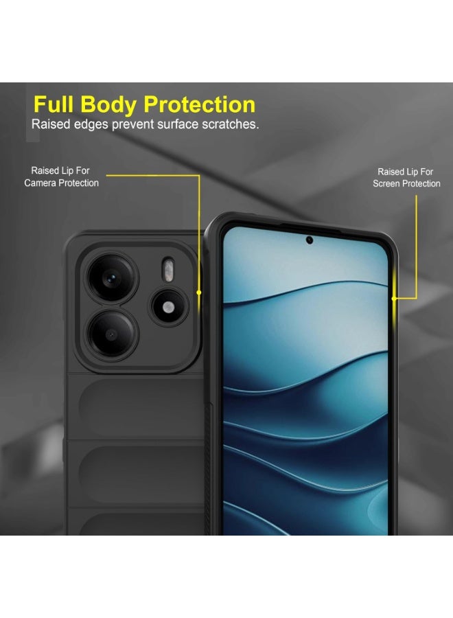 Premium Protection Back Silicone Case Compatible with Xiaomi Redmi note 14 4G Magic Shield Shockproof Case with Camera Protection (Black)  - Image 5
