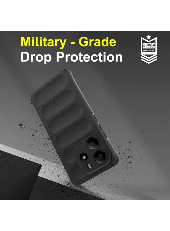 Premium Protection Back Silicone Case Compatible with Xiaomi Redmi note 14 4G Magic Shield Shockproof Case with Camera Protection (Black)  - Image 3