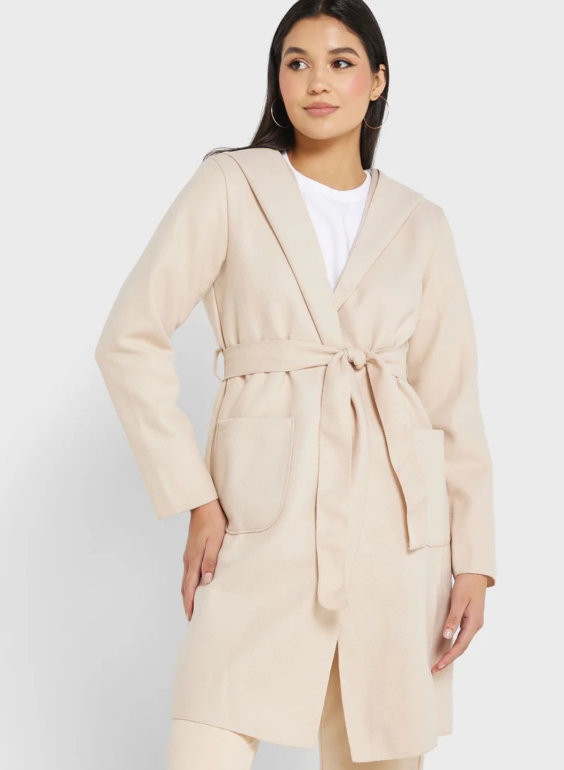 boohoo Longline Pocket Detail Coat