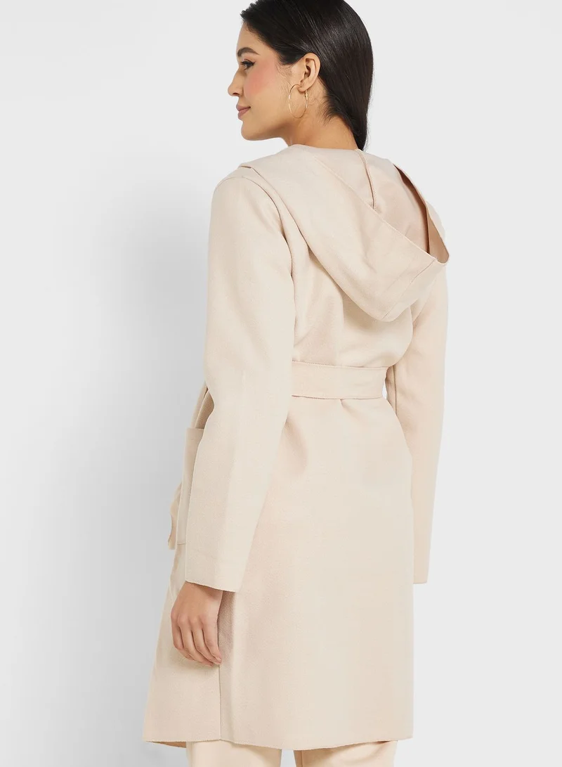 boohoo Longline Pocket Detail Coat