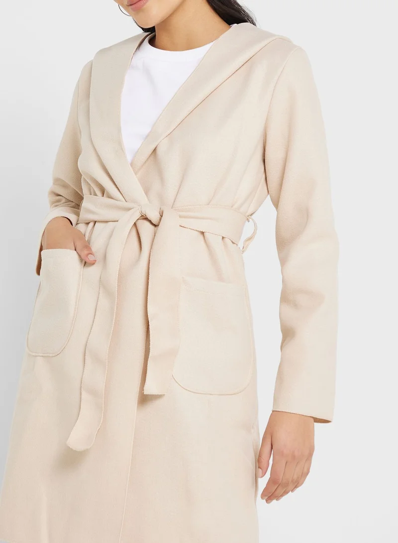 boohoo Longline Pocket Detail Coat