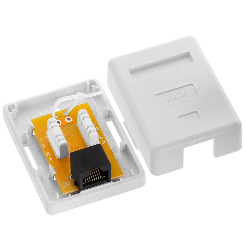 Cmple Cat6 Surface Mount Box with Single Port - White - Image 3