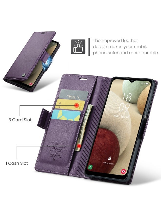 Phone Case Compatible for SAMSUNG Galaxy A12 / M12,  Protector Scratch Resistant Leather Kickstand Card Slots Money Pocket - Image 2