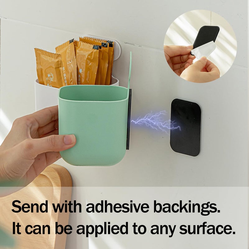 MORNITE Fridge Magnetic Cup Storage Rack, Magnetic Locker Organizer for Pen, Holder for Laundry, Board, Desks, Dresser, White - Image 4