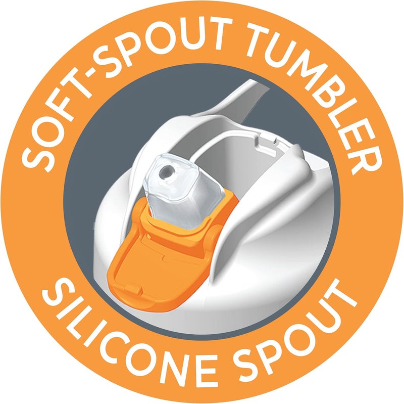 Chicco Soft Spout Tumbler Spill-Free 12oz Teal/Silver 18m+ (1pk) - Image 4