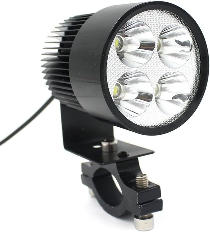 Leorx 12V-85V 20W Motorcycle E-bike LED Headlight Lamp Car Accessories (Black) - Image 1