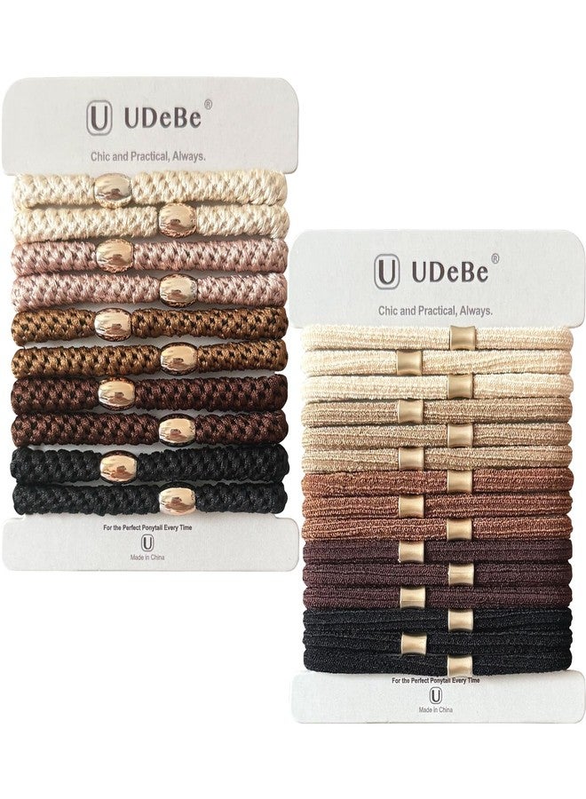 UDeBe Hair Ties for Thick Hair,25PCS No Damage, Braided Elastics Hair Bands Ponytail Holders for Women - Image 1