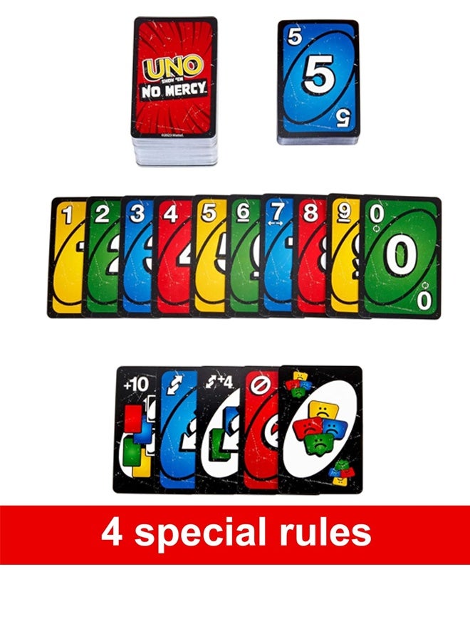 Mattel Games UNO Show No Mercy Card Game - Competitive Party Edition for Kids, Adults & Families - 2-10 Players, Ages 7+ with 112 Cards for Game Nights, Parties & On-The-Go Fun - Image 3