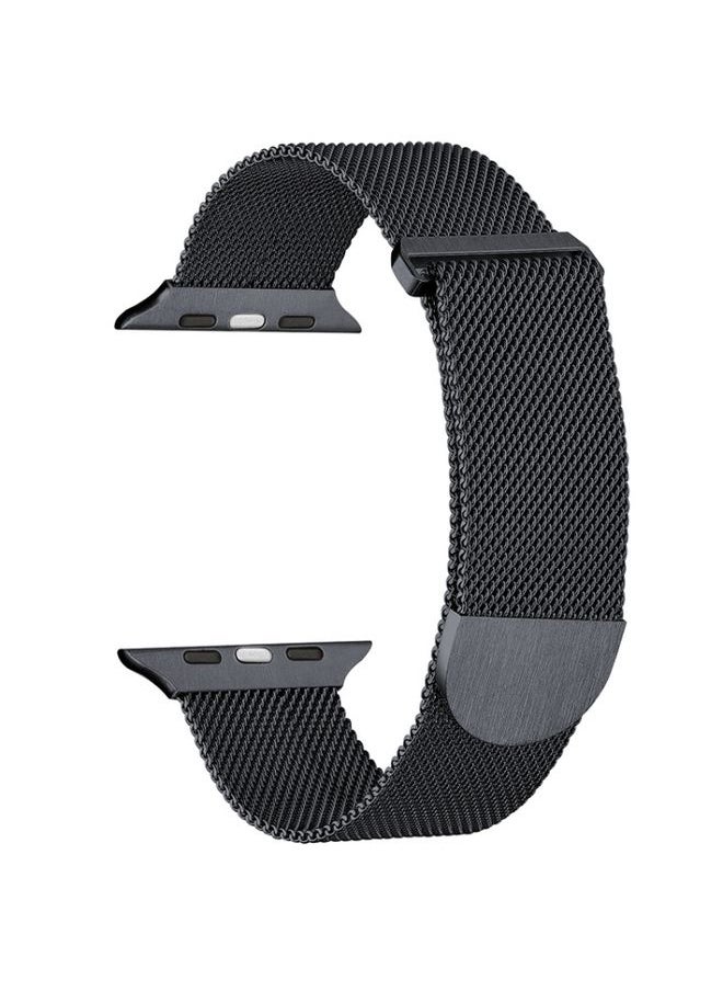 Generic - Replacement Strap For Apple Watch 7 45mm Milanese Metal Magnetic Watch Band Gunmetal - Image 1